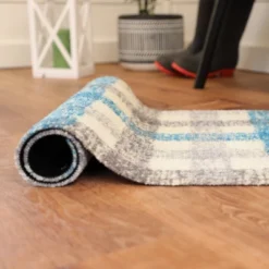 2'x3' ColorStar Sketch Plaid Door Mat Khaki - Bungalow Flooring -Decor Vista GUEST 42b0a41d 7831 4196 9a8e 2ee6c65125d6