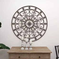 Metal Fleur De Lis Scrollwork And Wall Decor Black - Olivia & May -Decor Vista GUEST 42e10e1d 8bfe 4d36 89ff 34617c35d8cf