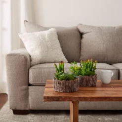 Faux Succulents  Assorted 8" Tall - Greenery Arrangements In Decorative Concrete Planters For Indoor Home Or Office By Pure Garden (Set Of 2) -Decor Vista GUEST 42fdb796 a0d6 4eee 978f ee162840fefa