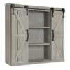 Decorative Wood Wall Storage Cabinet With 2 Sliding Barn Doors Rustic Gray - Kate & Laurel All Things Decor -Decor Vista GUEST 4305a096 f95e 4f79 8927 c5c87af32efc