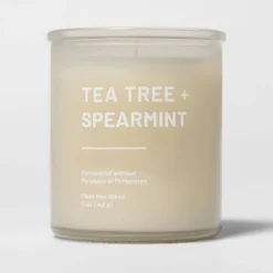 Glass Jar Tea Tree And Spearmint Candle Beige - Threshold™ -Decor Vista GUEST 44b883d8 baee 4787 a74c 3d32a16e8b4f