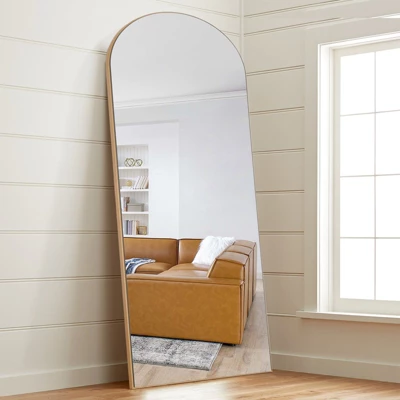 Ramya Arched Floor Mirror Mirror With Stand, Solid Wood Frame Wall Mirror, Modern & Contemporary Full Length Mirror - The Pop Home 3 Ramya Arched Floor Mirror Mirror With Stand, Solid Wood Frame Wall Mirror, Modern & Contemporary Full Length Mirror - The Pop Home