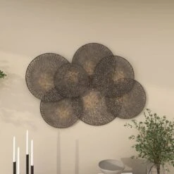 Metal Plate Overlapping Perforated Wall Decor Black - Olivia & May 40 Metal Plate Overlapping Perforated Wall Decor Black - Olivia & May -Decor Vista GUEST 44dc27fe 18a0 46f7 8d3c 669b972e9ab8