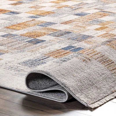 NuLOOM Mindy Faded Contemporary Tiles Fringe Area Rug 5 NuLOOM Mindy Faded Contemporary Tiles Fringe Area Rug - Image 3
