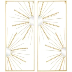 Set Of 2 Geometric Half Moon Mirror Wall Decors With Gold Frame - CosmoLiving By Cosmopolitan -Decor Vista GUEST 4546dbda 24e0 4feb 89fc feb027ea7b70