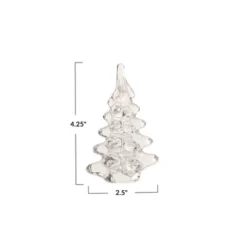 Storied Home Decorative Glass Christmas Tree, Clear