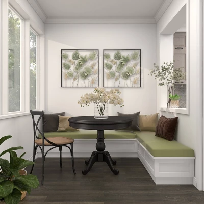 30" X 30" Metal Leaf Tall Cut-Out Wall Decor With Intricate Laser Cut Designs Green - Olivia & May 14 30" X 30" Metal Leaf Tall Cut-Out Wall Decor With Intricate Laser Cut Designs Green - Olivia & May - Image 12