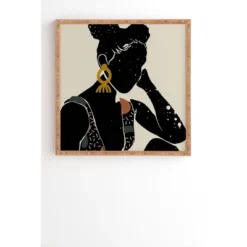 Domonique Brown Black Hair No. 6 Framed Wall Art Bamboo - Deny Designs -Decor Vista GUEST 478c142a a1e4 465f aed1 930ff748ab0e