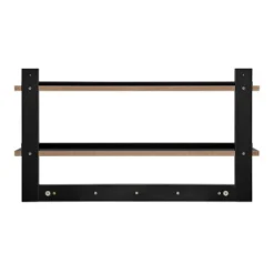 29" X 16" 2 Tier Ledge Wall Shelf Organizer With Five Hanging Hooks Black - Danya B. -Decor Vista GUEST 479b5ca8 1d54 428d 9a93 83077ab0aacc