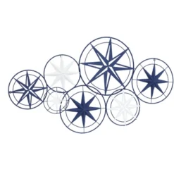 Metal Stars Indoor Outdoor Compass Wall Decor Blue - Olivia & May -Decor Vista GUEST 47b2b39c cf09 460f 80e3 b3b065423144
