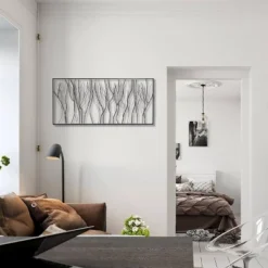 LuxenHome Black Abstract Trees Rectangular Metal Wall Decor -Decor Vista GUEST 4808a6ce 1485 49ac a1f6 a0c507b4b06d