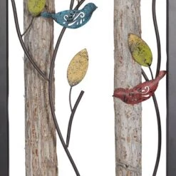 Set Of 2 Metal Bird Wall Decors With Real Wood Detailing Black - Olivia & May -Decor Vista GUEST 48377f40 181e 4f63 9c68 6c618b2baee5