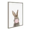 23" X 33" Sylvie Bubblegum Bunny Framed Canvas Wall Art By Amy Peterson Gray - Kate And Laurel