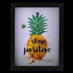 Northlight 9” LED Lighted 'Stay Positive' Pineapple Framed Light Box -Decor Vista GUEST 49b40cbb abec 4eee 9a83 5d5f82838a94