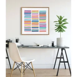30" X 30" Sylvie Whimsical Lines Framed Wall Canvas By Apricot And Birch Natural - Kate & Laurel All Things Decor -Decor Vista GUEST 49f83e74 531c 4637 a2e4 f3bb31c96e01