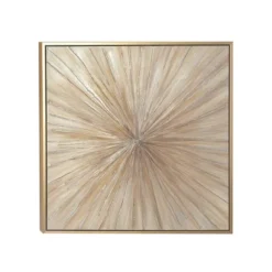 Canvas Starburst Radial Framed Wall Art With Gold Frame Brown - Olivia & May -Decor Vista GUEST 4bdbe456 ea69 4b67 8857 fae8eff9759f