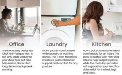 J&V TEXTILES 20" X 55" Oversized Cushioned Anti-Fatigue Kitchen Runner Mat (Black)