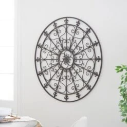 Metal Fleur De Lis Scrollwork And Wall Decor Black - Olivia & May -Decor Vista GUEST 4c9a9810 3ac9 4bbf b119 39ae87e2eff6