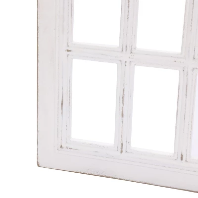 LuxenHome Distressed White Wood Vintage Arched Window Wall Home Decor 10 LuxenHome Distressed White Wood Vintage Arched Window Wall Home Decor - Image 8