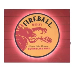 Fireball Whisky Vintage Metal Backlit LED Wall Sign - American Art Decor -Decor Vista GUEST 4d5327e6 a967 4443 a918 1c3e658d7173