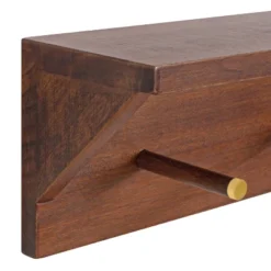 18" X 5" Hinter Wood Shelf With Pegs Walnut Brown - Kate & Laurel All Things Decor -Decor Vista GUEST 4db8888d 5196 44cf 8614 e2e19e06b866