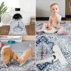 Trinity Washable Vintage Bohemian Floral Print Area Rug -Decor Vista GUEST 4e03eb62 2926 41a2 b878 9b60b68d5e39