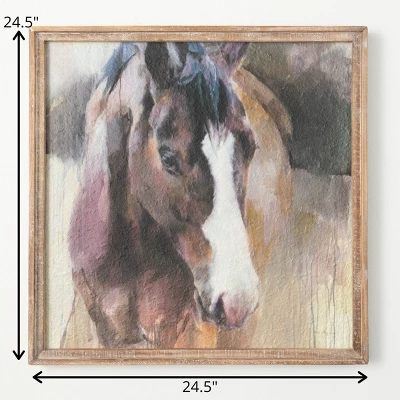 24.5"H Sullivans Wood Framed Horse Wall Decor, Multicolor 6 24.5"H Sullivans Wood Framed Horse Wall Decor, Multicolor - Image 4