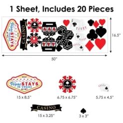 Big Dot Of Happiness Las Vegas - Peel And Stick Casino Party Vinyl Wall Art Stickers - Wall Decals - Set Of 20 -Decor Vista GUEST 4f532f35 d738 4214 838d 310887a1e815