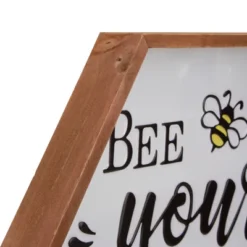 Northlight 16" Wooden Framed "Bee Yourself" Metal Sign Spring Wall Or Tabletop Decor -Decor Vista GUEST 4f7d62e0 9412 41c6 b38c 82f028b93108