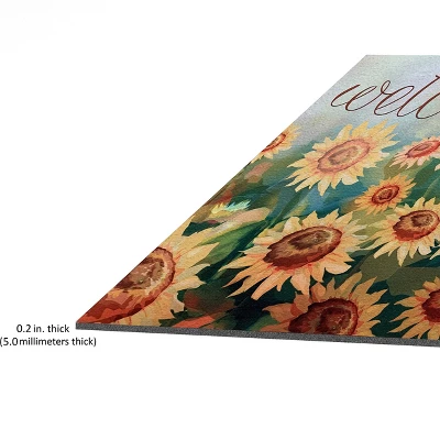 Kate Aurora Montauk Accents Country Farmhouse Sunflowers Welcome Outdoor Rubber Entrance Mat 18x30 - Sunflower Fields 4 Kate Aurora Montauk Accents Country Farmhouse Sunflowers Welcome Outdoor Rubber Entrance Mat 18x30 - Sunflower Fields - Image 2