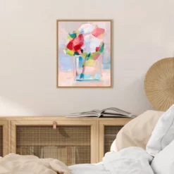 16" X 20" Abstract Flowers In Vase II By Ethan Harper Framed Canvas Wall Art - Amanti Art -Decor Vista GUEST 4fd55cb7 c2e7 4c5f aa98 17d1188ded74