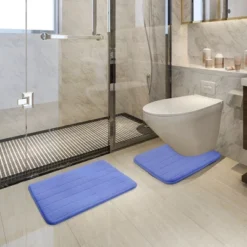 PiccoCasa Memory Foam Bathroom Rugs Non-Slip And U-shaped Toilet Mat 2 Pcs -Decor Vista GUEST 501e8c44 ca37 4f46 9a66 649f84496863