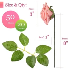 RCZ Décor Artificial Foam Roses For Decoration, Attractive Fake Flowers For DIY Wedding Centerpieces, Includes: 50 Roses With Stems And 20 Leaves 18 RCZ Décor Artificial Foam Roses For Decoration, Attractive Fake Flowers For DIY Wedding Centerpieces, Includes: 50 Roses With Stems And 20 Leaves -Decor Vista GUEST 5032f70d 8b4d 41f8 b284 3c1d2083bf4c