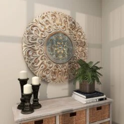 Metal Floral Wall Decor With Embossed Details Gold - Olivia & May -Decor Vista GUEST 5060b969 76c9 4f12 b6e8 32dba4e2ab46