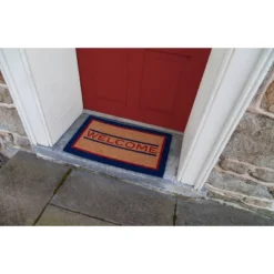 1'4" X 2'4" Welcome Indoor/Outdoor Coir Doormat Blue/Red/Brown - Entryways -Decor Vista GUEST 507b1681 203b 4ebd a4af 5cbe1a7312b6
