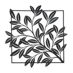 Metal Leaf Dimensional Cut-Out Wall Decor Black - Olivia & May
