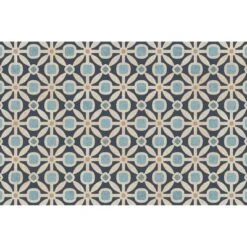 FlorArt Dwight Low Profile Easy Clean Kitchen Mat Blue/Beige - Bungalow Flooring -Decor Vista GUEST 527956ae fc08 405d a64f 90de9058ef51