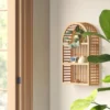 12" X 20" Wood And Rattan Wall Shelf Natural - Threshold™ -Decor Vista GUEST 52ac6ab3 4d62 461e 98e2 6811aa2c20e0