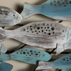 35.75" X 14.75" School Of Fish Metal Wall Art Sculpture Blue/Green/Silver - Danya B. -Decor Vista GUEST 52bb9410 f3ae 4fd8 bc8a d5408654d909