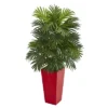 Nearly Natural 40-in Areca Palm Artificial Plant In Red Planter -Decor Vista GUEST 52c88dd1 8552 472a 9489 032fc45bde40