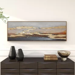 Canvas Geode Handmade Foiled And Brushstrokes Framed Wall Art With Gold Frame Gold - Olivia & May -Decor Vista GUEST 533b5c3a 6504 4b62 914e 6667ca8f523b