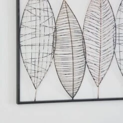 Metal Leaf Wall Decor With Black Frame Black - Olivia & May -Decor Vista GUEST 554845b7 4b7f 4abf bcb9 e1c29ff18911