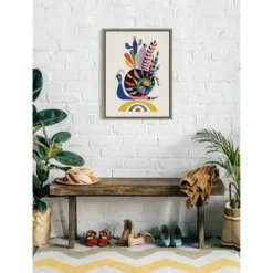 18" X 24" Sylvie Snail Framed Canvas Wall Art By Rachel Lee Gray - Kate And Laurel -Decor Vista GUEST 5582f2f8 b1a7 49f3 acdc 44f6f84c94ad