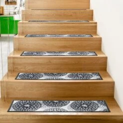 World Rug Gallery Modern Floral Circles Non-Slip Stair Treads -Decor Vista GUEST 55d02c98 5766 4886 840d ff96f5e3ebfe