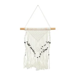 Set Of 3 Cotton Macrame Handmade Intricately Weaved Wall Decors With Beaded Fringe Tassels Cream - The Novogratz -Decor Vista GUEST 55ef04bc 6f33 495f 9b2e ea0cf05be698