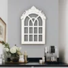 LuxenHome Distressed White Wood Vintage Arched Window Wall Home Decor -Decor Vista GUEST 565099ab 330e 48cd 9137 4ae6b4e89b83