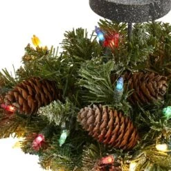 Nearly Natural 16-in Flocked Artificial Christmas Pine Candelabrum With 35 Multicolored Lights And Pine Cones -Decor Vista GUEST 5656005f 0170 4b5b b984 72303045e26a