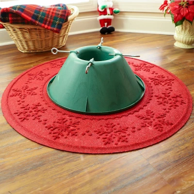 3' Aqua Shield Snowflake Tree Skirt Round Mat Red - Bungalow Flooring 4 3' Aqua Shield Snowflake Tree Skirt Round Mat Red - Bungalow Flooring - Image 2
