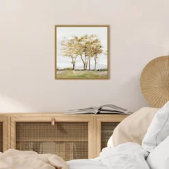 16" X 16" Golden Acre Wood By Isabelle Z Framed Canvas Wall Art - Amanti Art -Decor Vista GUEST 5765d699 63c8 4998 aa56 192992e93c7f