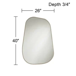 Possini Euro Design Reuleaux Rectangular Vanity Wall Mirror Modern Curved Corner Champagne Gold Frame 26" Wide For Bathroom Bedroom Living Room Office -Decor Vista GUEST 5800dd7b 2a0b 4b3d a068 0b446bc99bf9